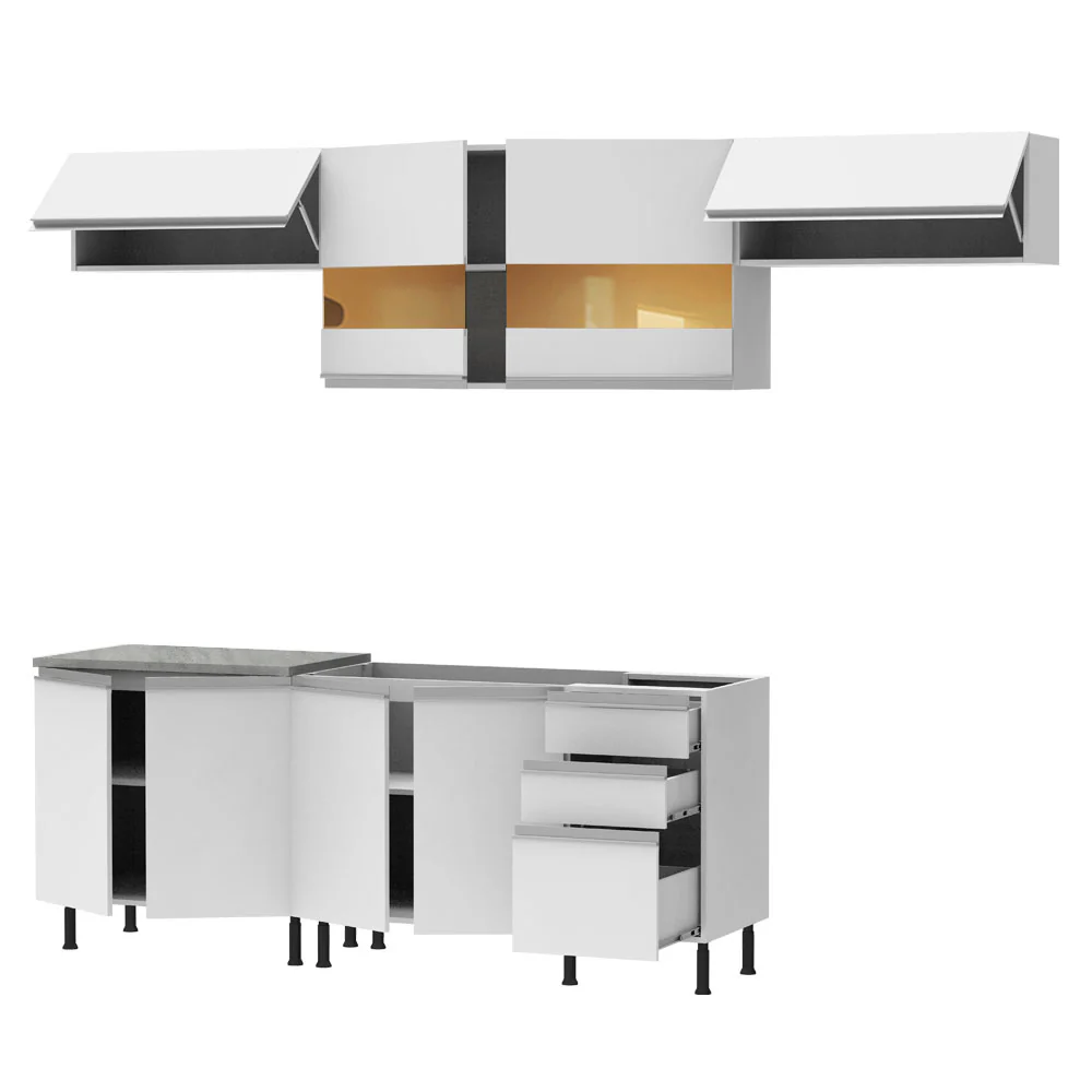 Armário de Cozinha Completa 280cm Branco Mariana Madesa 02SR - Image 4