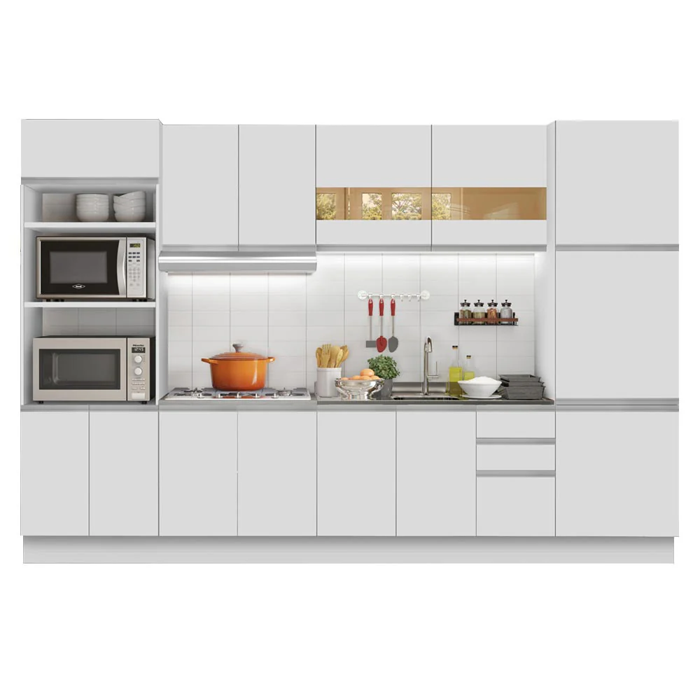 Armário de Cozinha Completa 330cm Branco Olimpia Madesa 02 - Image 2