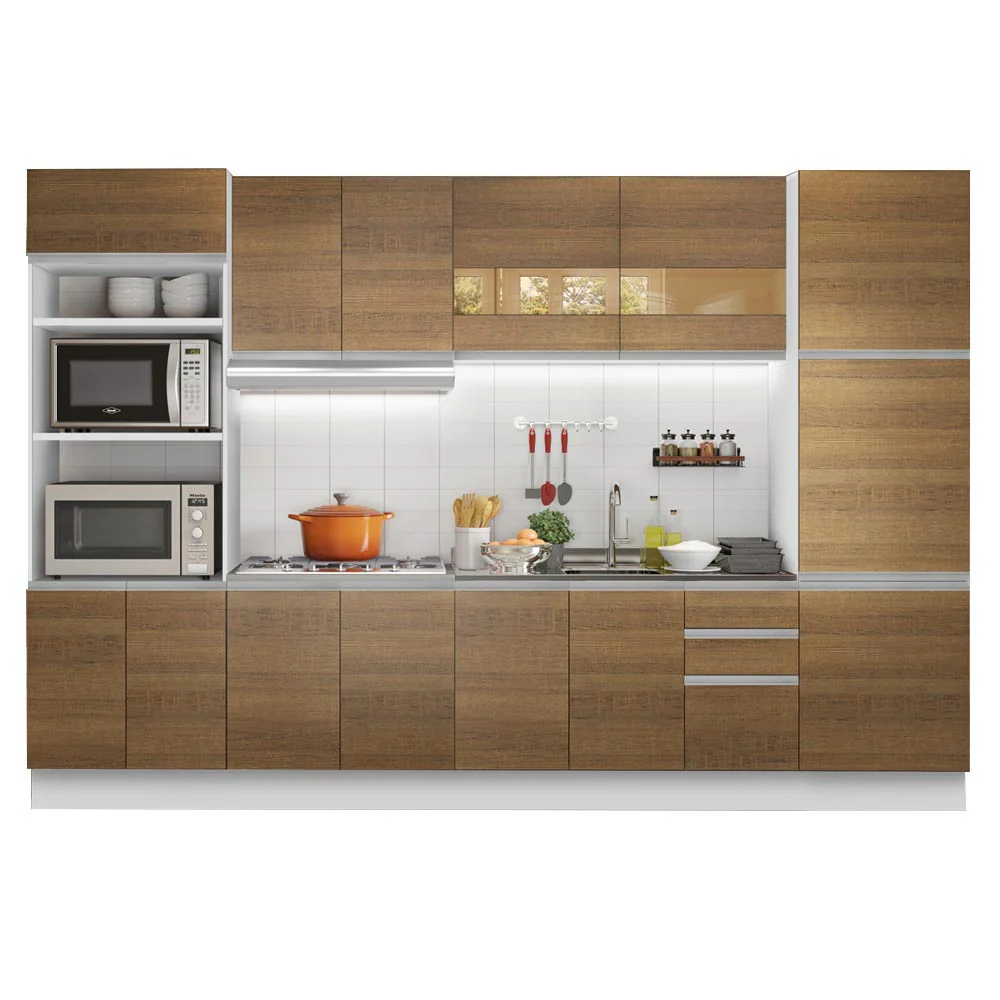 Armário de Cozinha Completa 330cm Branco/Rustic Olimpia Madesa 02 - Image 2