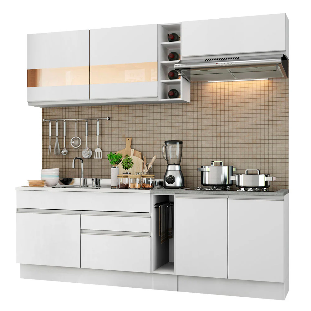 Armário de Cozinha Completa 220cm Branco Parma Madesa 02 - Image 2