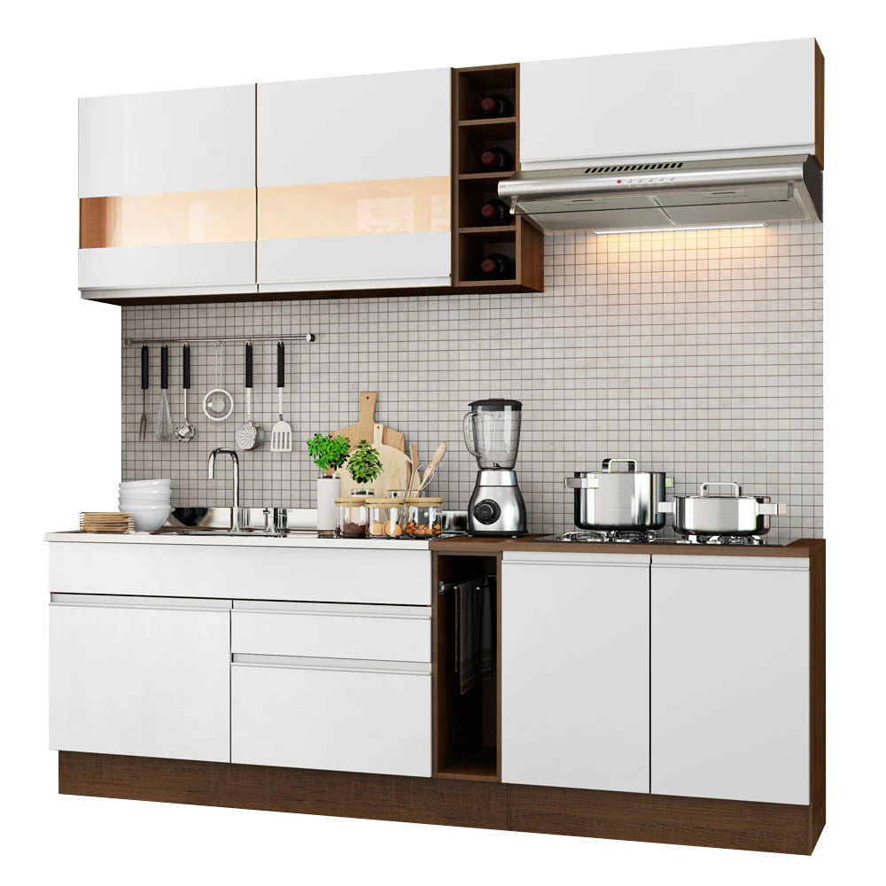 Armário de Cozinha Completa 220cm Rustic/Branco Parma Madesa 02 - Image 2