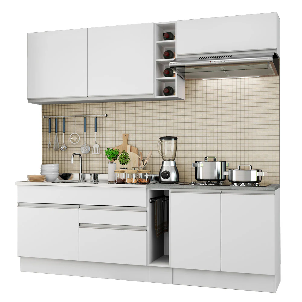 Armário de Cozinha Completa 220cm Branco Parma Madesa 03 - Image 2