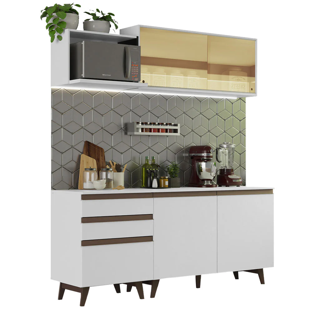 Armário de Cozinha Compacta 180cm Branco Reims Madesa 01 - Image 2