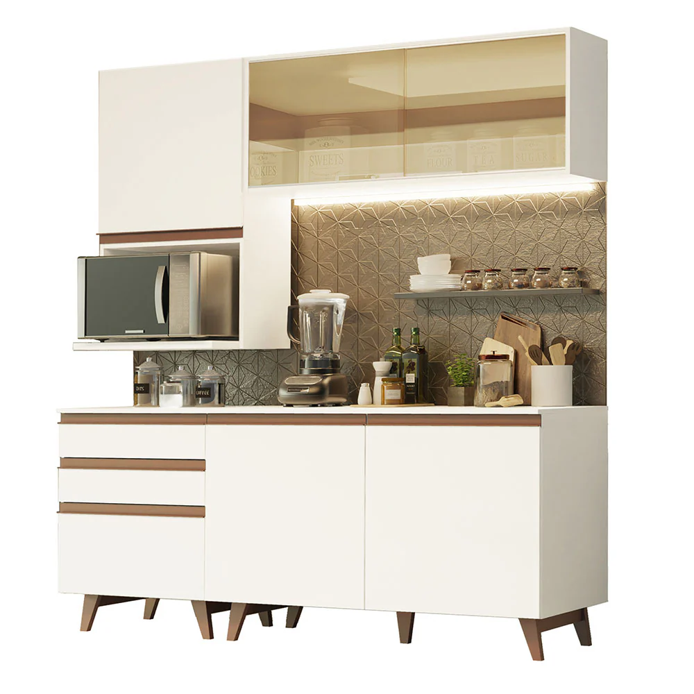 Armário de Cozinha Compacta 180cm Branco Reims Madesa 02 - Image 2