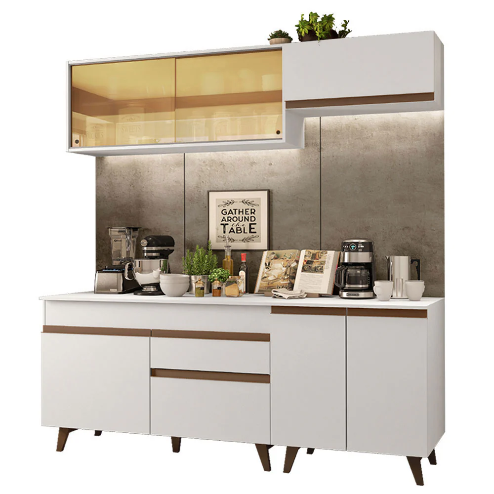 Armário de Cozinha Compacta 190cm Branco Reims Madesa 01 - Image 2