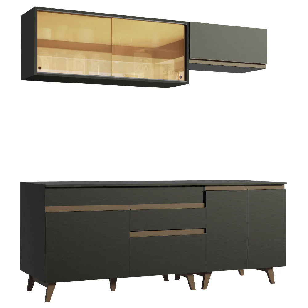 Armário de Cozinha Compacta 190cm Preto Reims Madesa 01 - Image 12