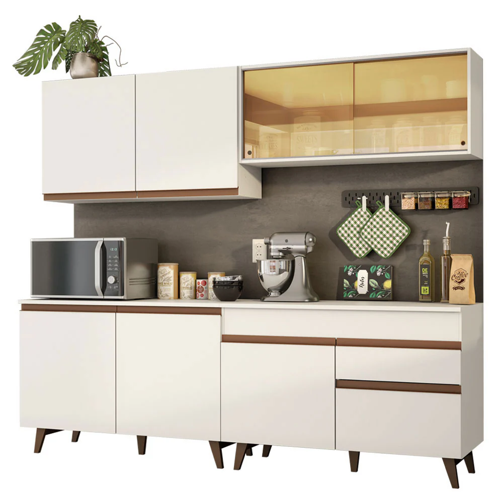 Armário de Cozinha Completa 240cm Branco Reims Madesa 01 - Image 2