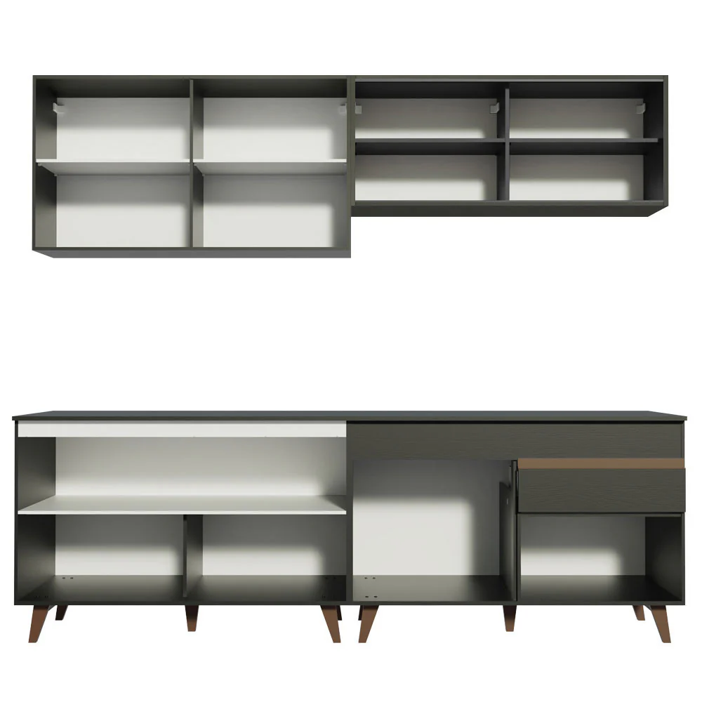 Armário de Cozinha Completa 240cm Preto Reims Madesa 01 - Image 12