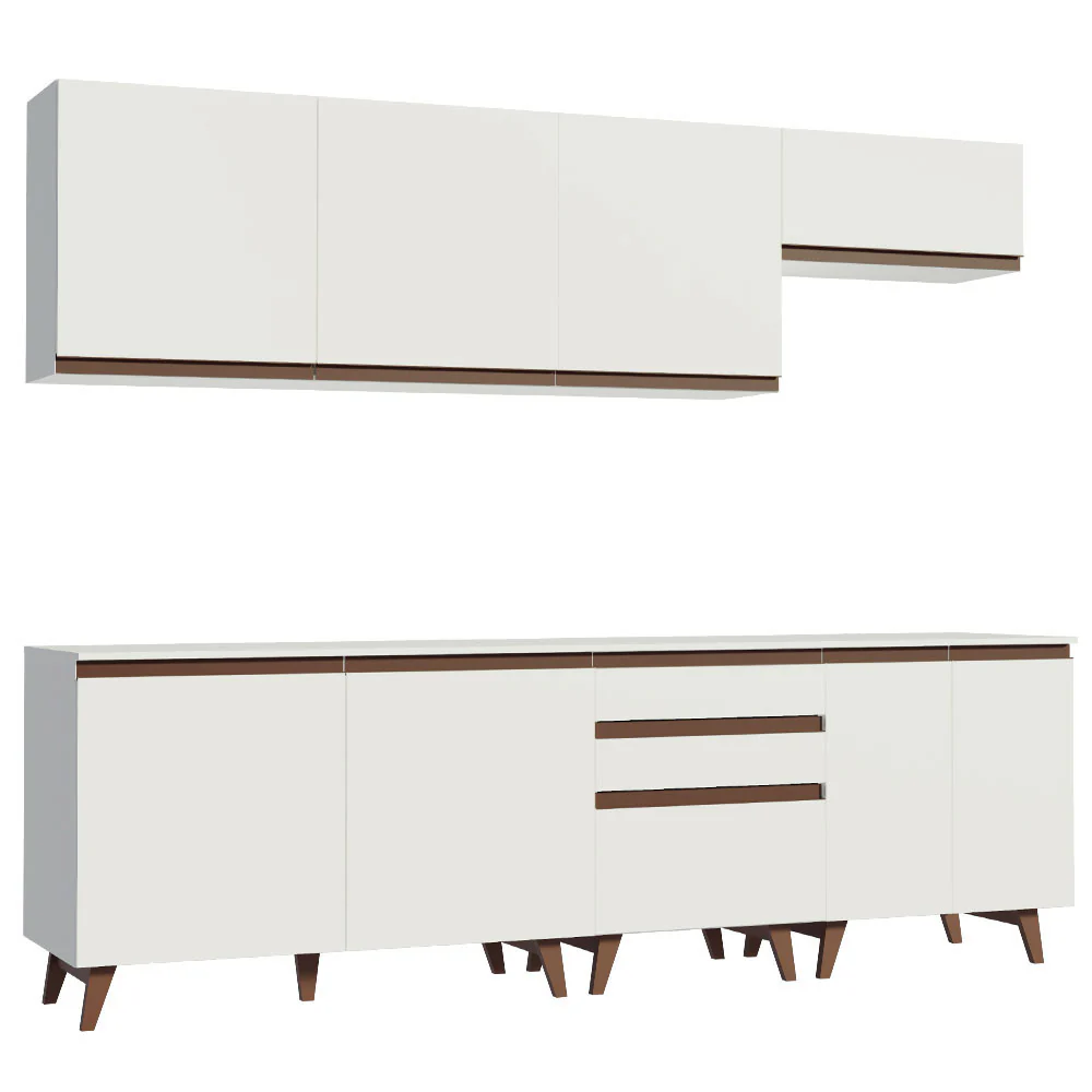 Armário de Cozinha Completa 250cm Branco Reims Madesa 01 - Image 12