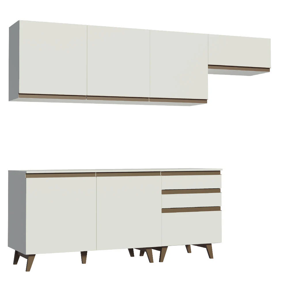 Armário de Cozinha Completa 250cm Branco Reims Madesa 02 - Image 11