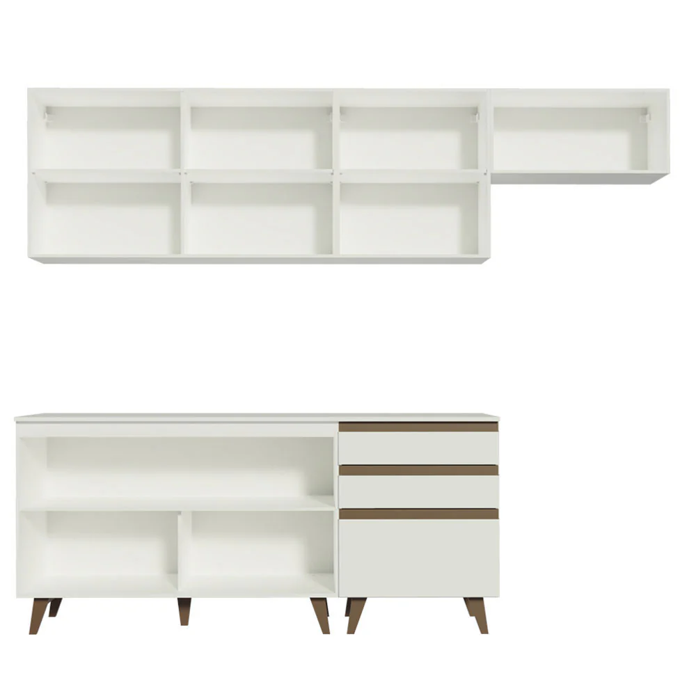 Armário de Cozinha Completa 250cm Branco Reims Madesa 02 - Image 12