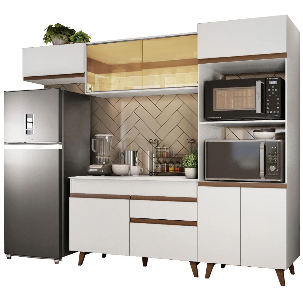 Armário de Cozinha Completa 260cm Branco Reims Madesa 01 - Image 2