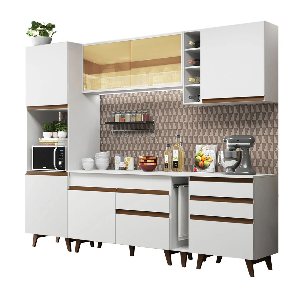 Armário de Cozinha Completa 260cm Branco Reims Madesa 04 - Image 2