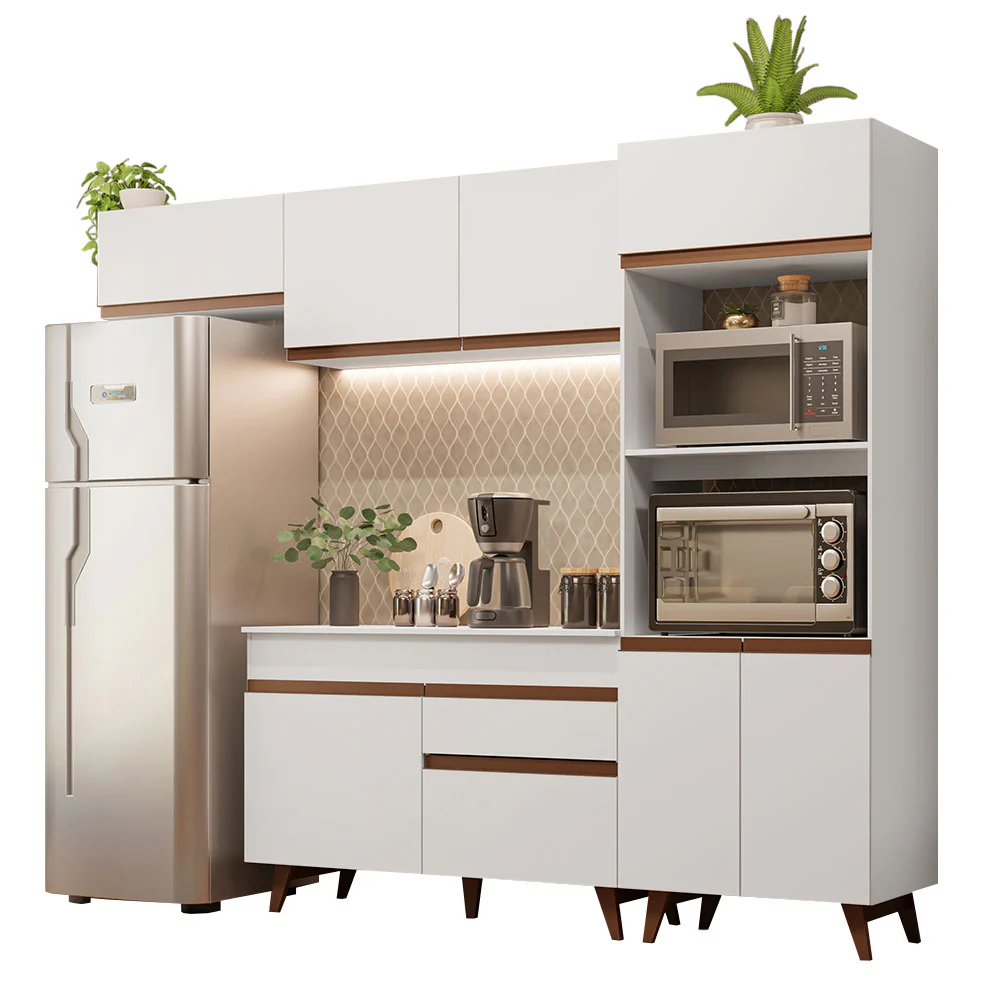 Armário de Cozinha Completa 260cm Branco Reims Madesa 08 - Image 2