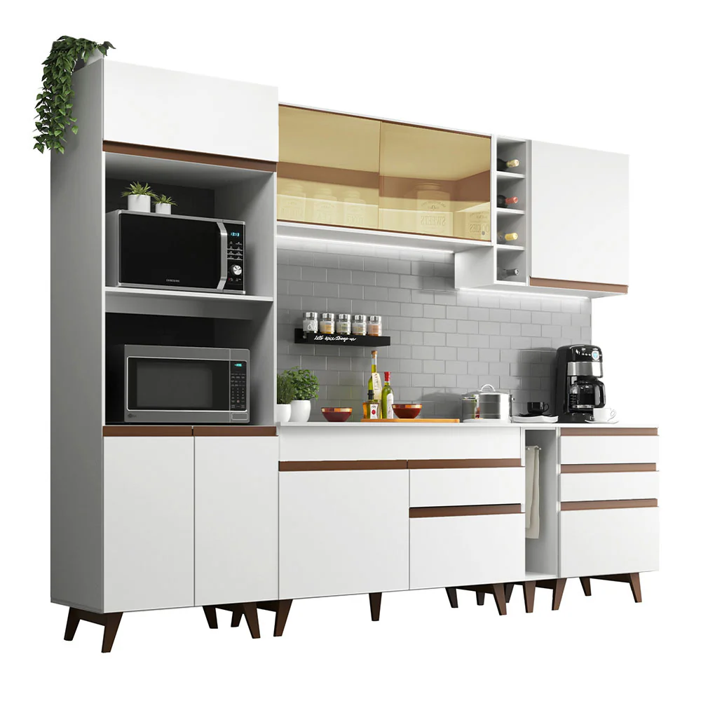 Armário de Cozinha Completa 270cm Branco Reims Madesa 01 - Image 2