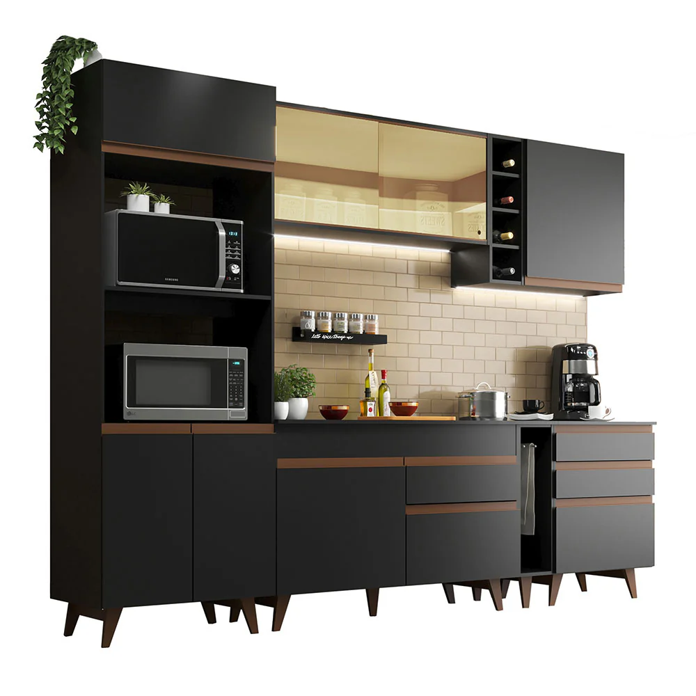 Armário de Cozinha Completa 270cm Preto Reims Madesa 01 - Image 2