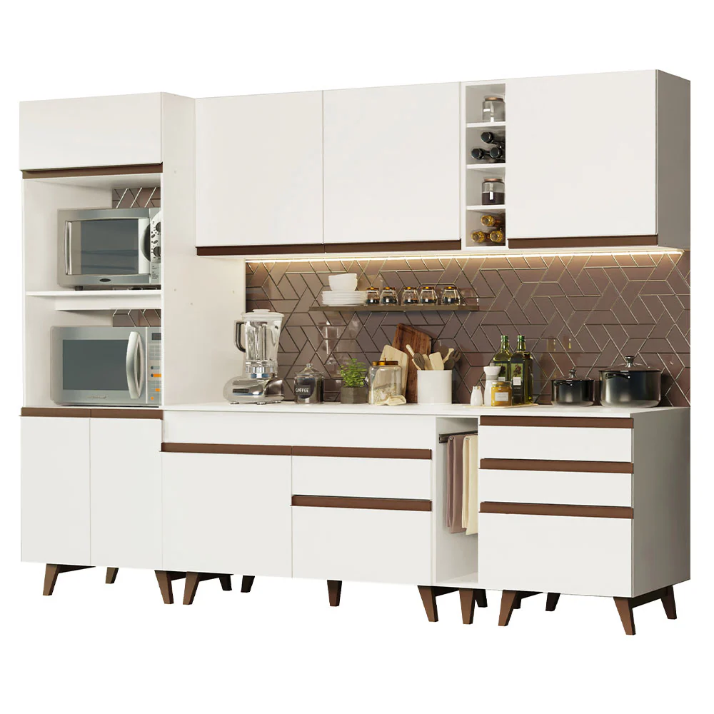 Armário de Cozinha Completa 270cm Branco Reims Madesa 02 - Image 2