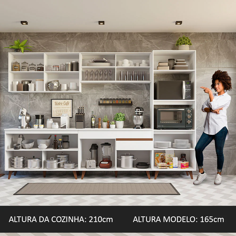 Armário de Cozinha Completa 310cm Branco Reims Madesa 01 - Image 5