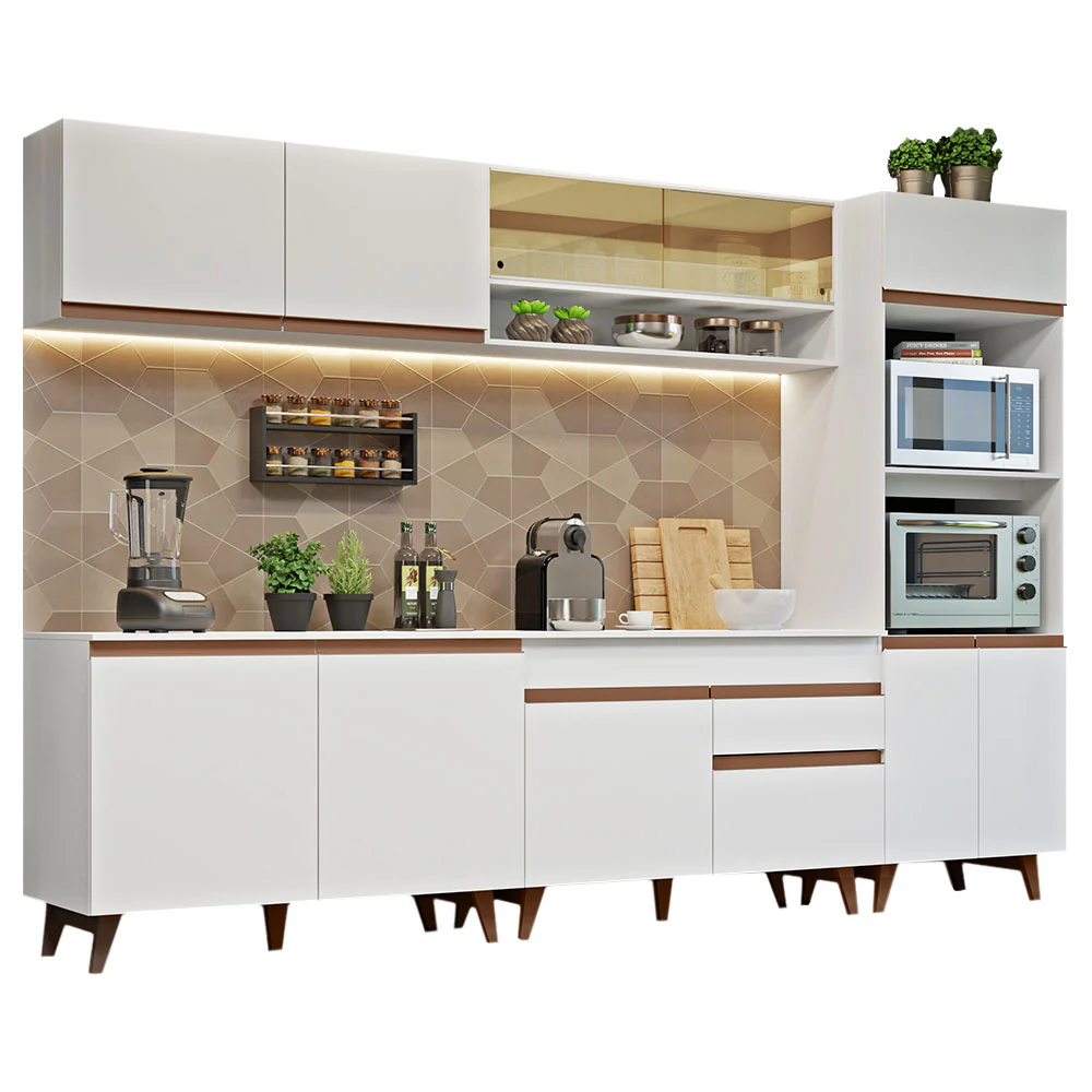 Armário de Cozinha Completa 310cm Branco Reims Madesa 02 - Image 2