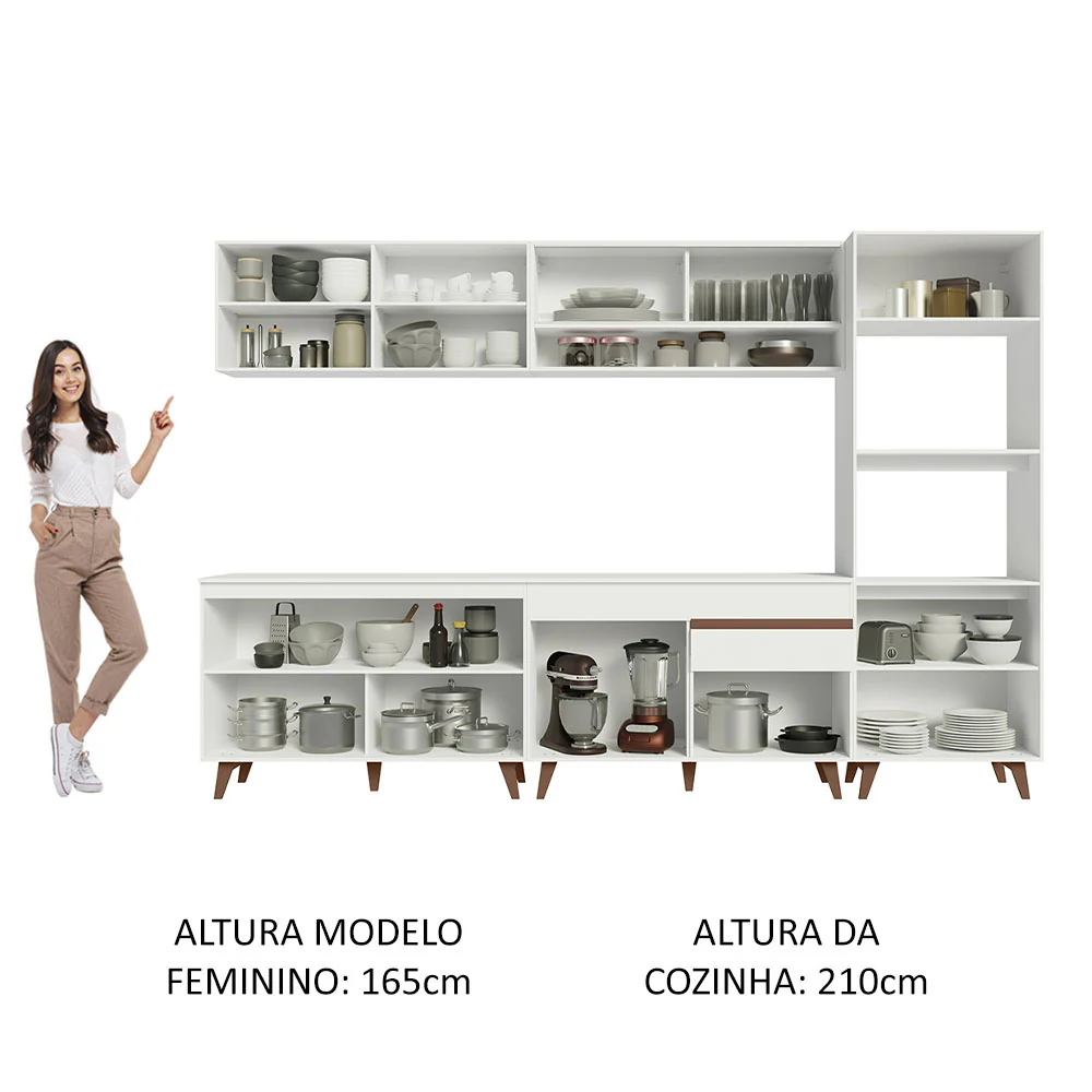 Armário de Cozinha Completa 310cm Branco Reims Madesa 02 - Image 5
