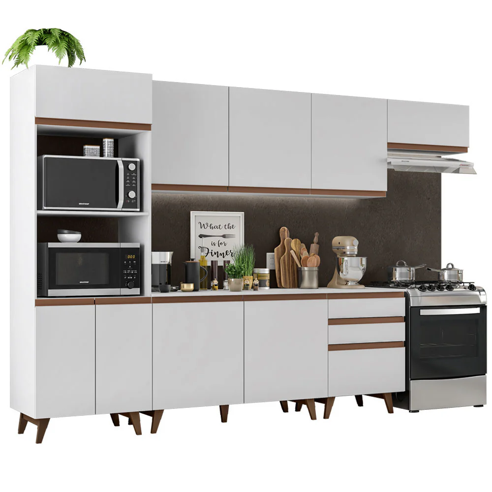 Armário de Cozinha Completa 320cm Branco Reims Madesa 01 - Image 2