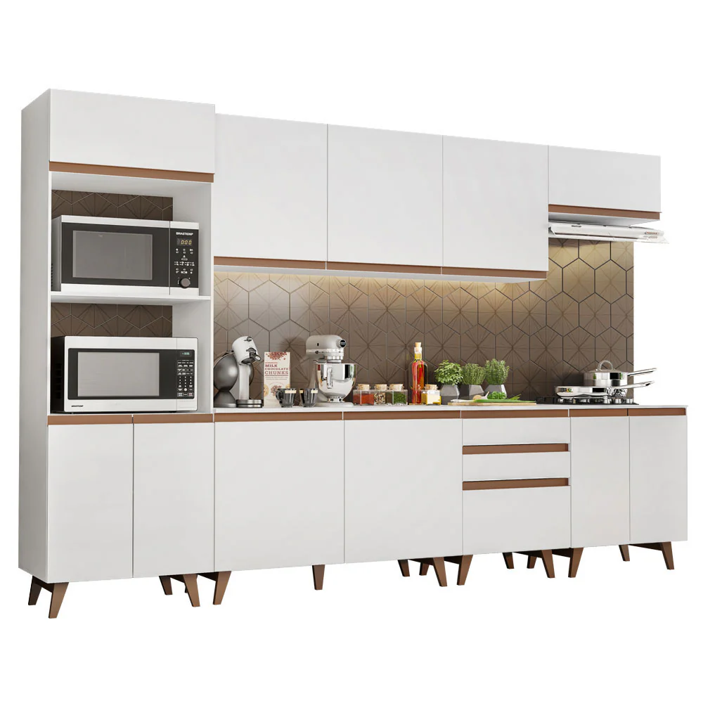 Armário de Cozinha Completa 320cm Branco Reims Madesa 02 - Image 2