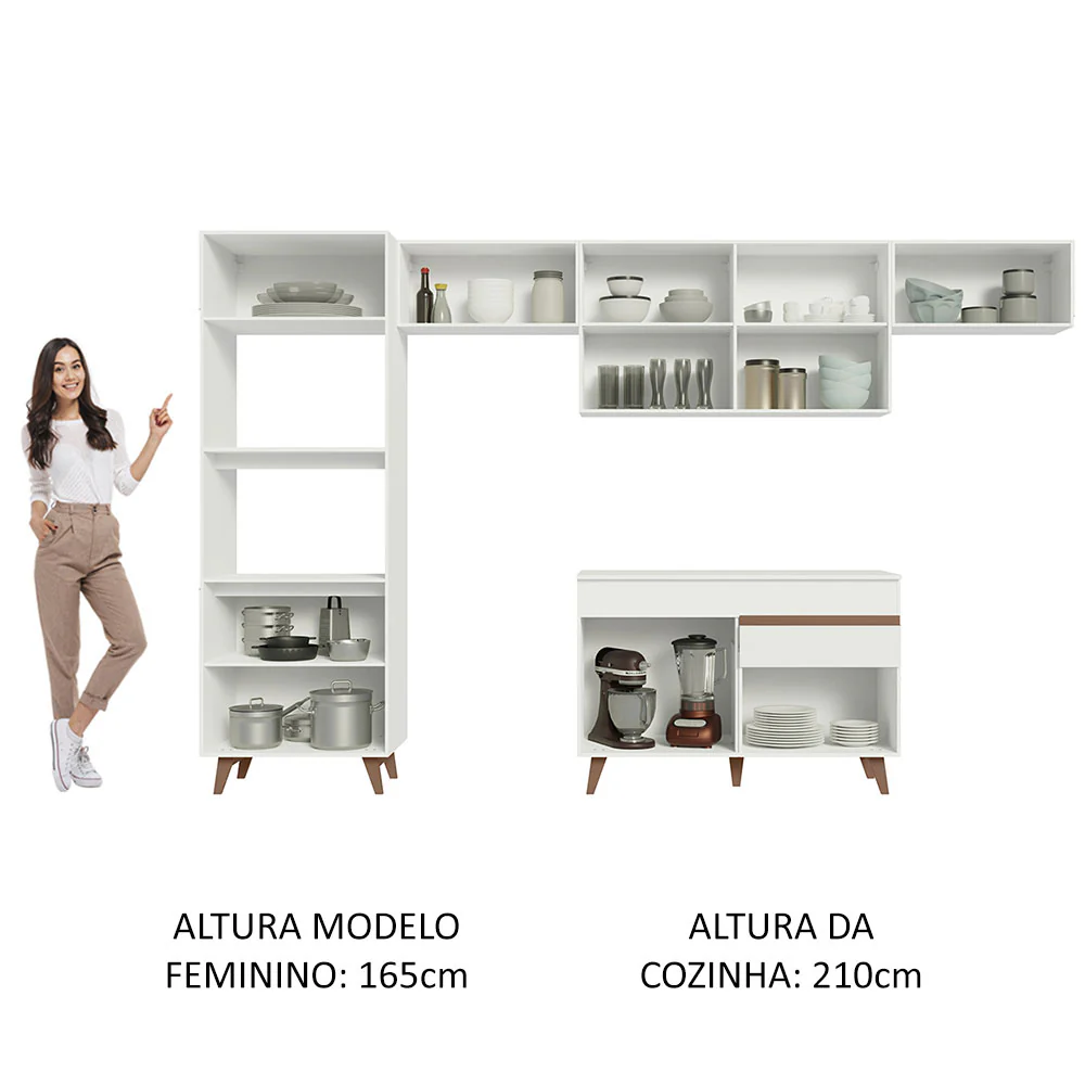 Armário de Cozinha Completa 330cm Branco Reims Madesa 01 - Image 5