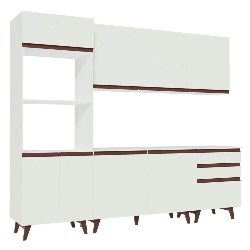 Armário de Cozinha Completa 250cm Branco Reims Madesa - Image 12