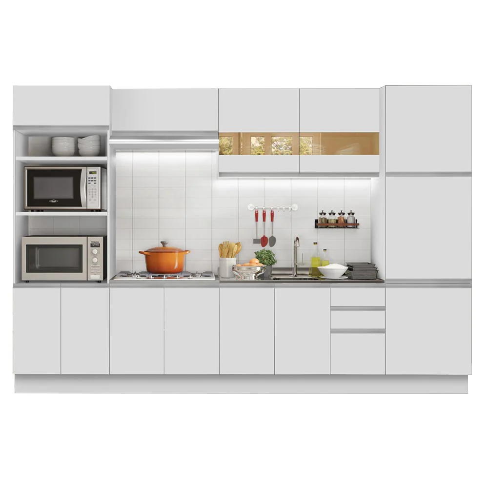 Armário de Cozinha Completa 330cm Branco Roma Madesa 01 - Image 2