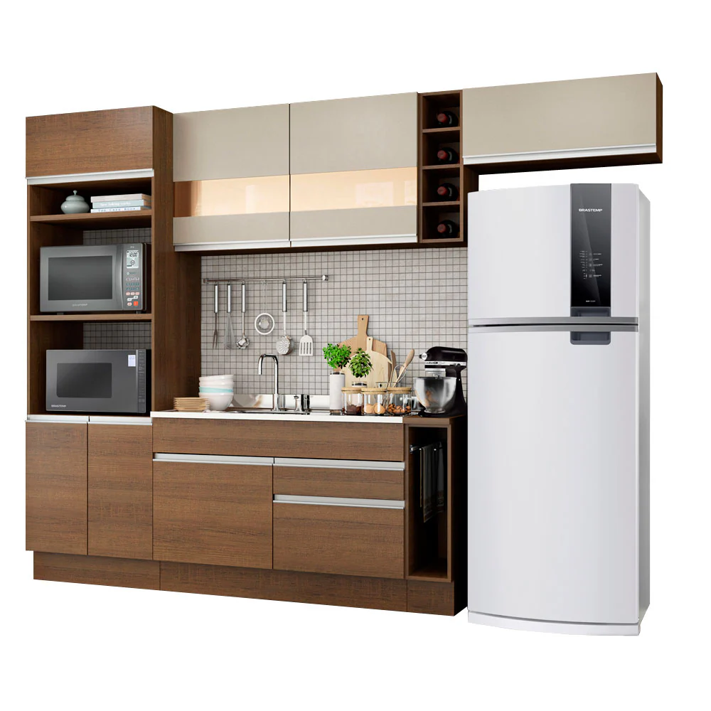 Armário de Cozinha Completa 290cm Rustic/Crema Safira Madesa 03 - Image 2