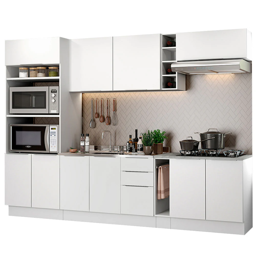 Armário de Cozinha Completa 290cm Branco Stella Madesa 01 - Image 2
