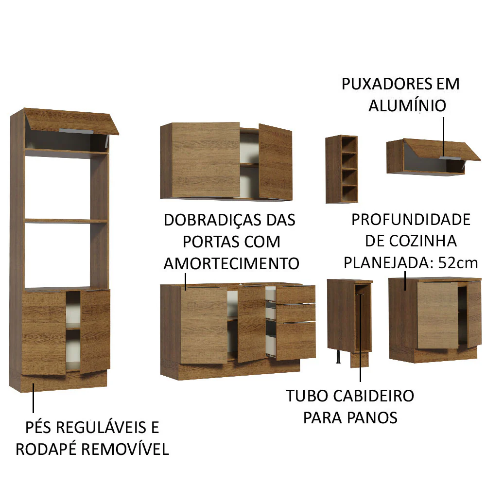 Armário de Cozinha Completa 290cm Rustic Stella Madesa 01 - Image 4