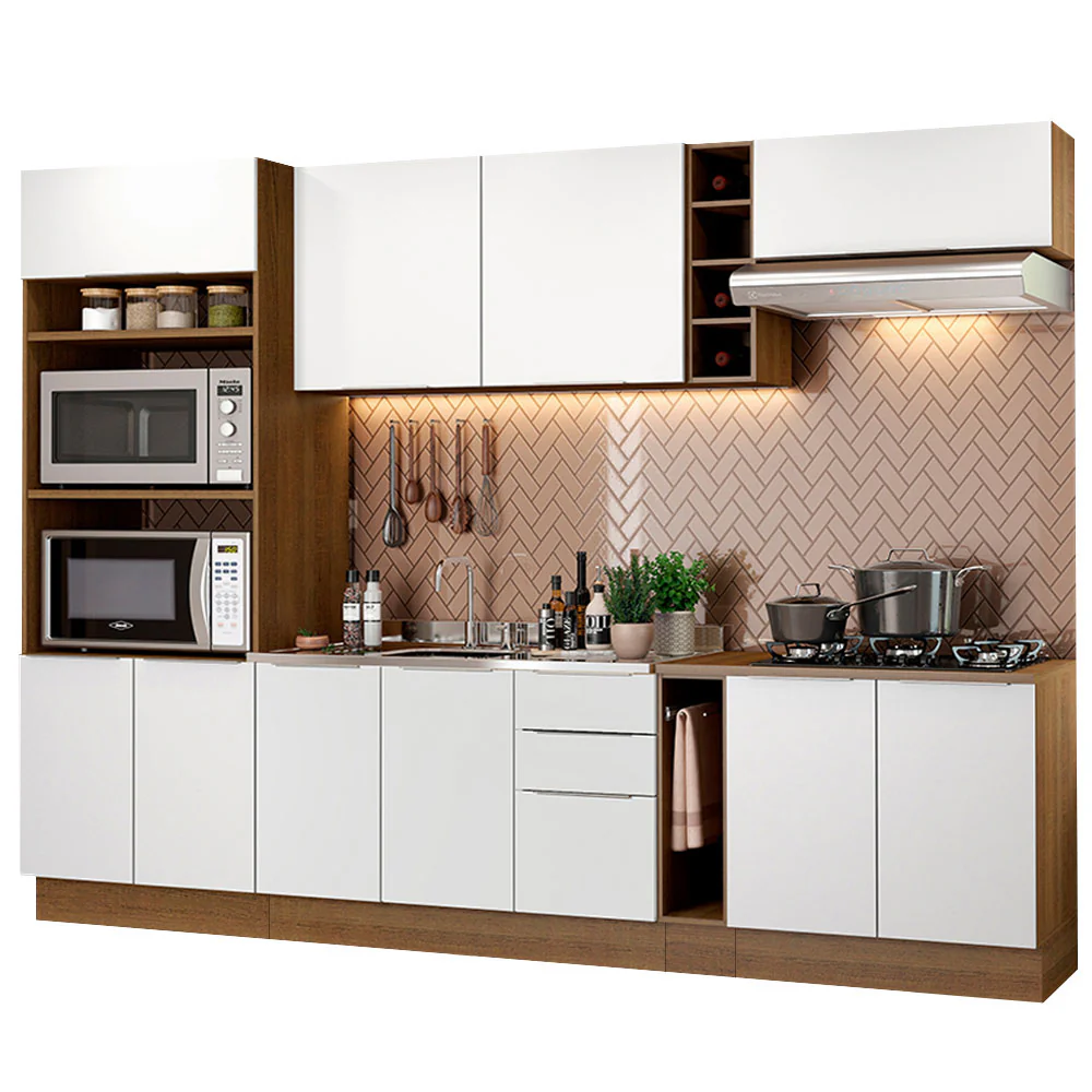 Armário de Cozinha Completa 290cm Rustic/Branco Stella Madesa 01 - Image 2
