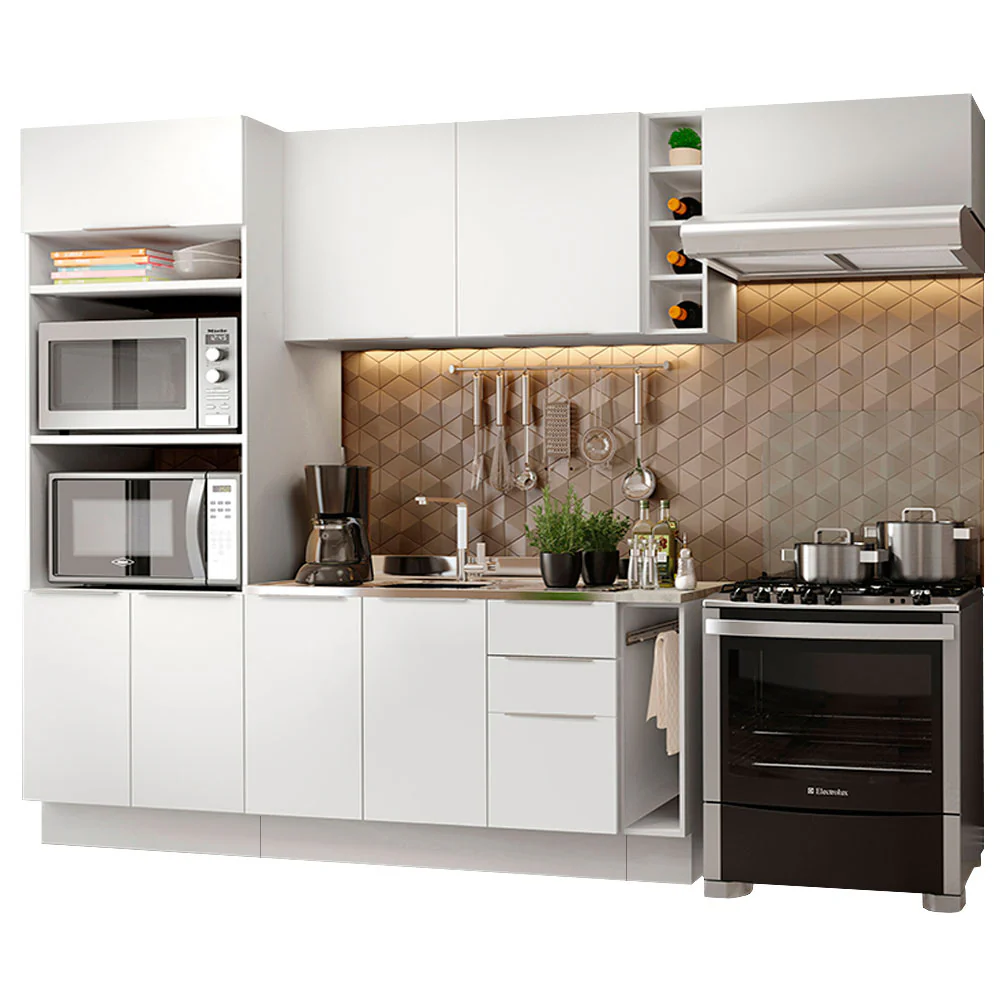 Armário de Cozinha Completa 290cm Branco Stella Madesa 02 - Image 2