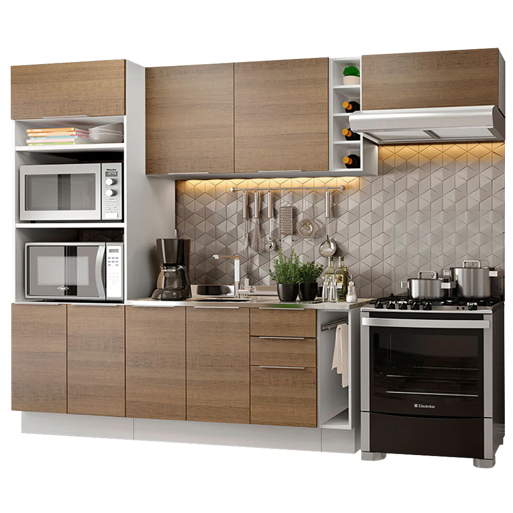 Armário de Cozinha Completa 290cm Branco/Rustic Stella Madesa 02 - Image 2