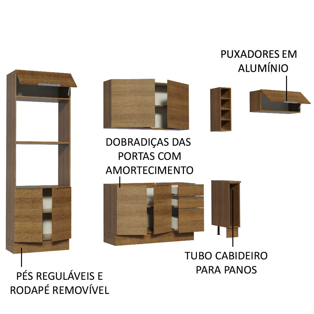 Armário de Cozinha Completa 290cm Rustic Stella Madesa 02 - Image 4