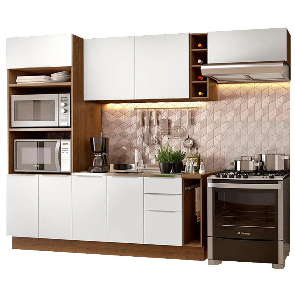 Armário de Cozinha Completa 290cm Rustic/Branco Stella Madesa 02 - Image 2