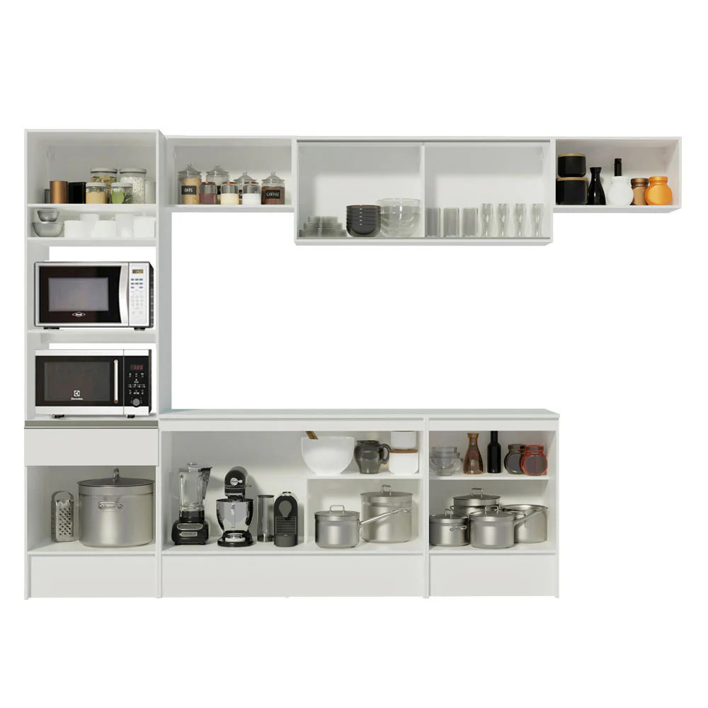 Armário de Cozinha Completa 300cm Branco Topazio Madesa 01 - Image 5