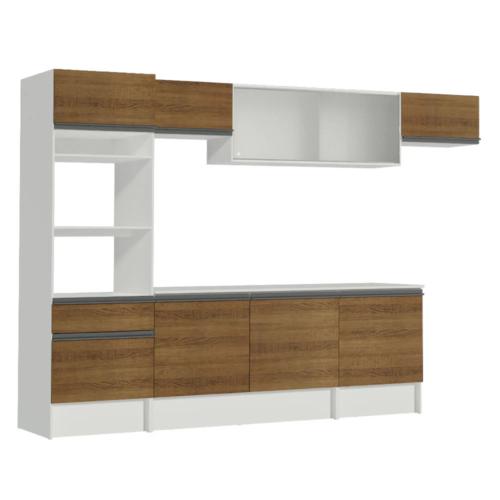 Armário de Cozinha Completa 300cm Branco/Rustic Topazio Madesa 01 - Image 10