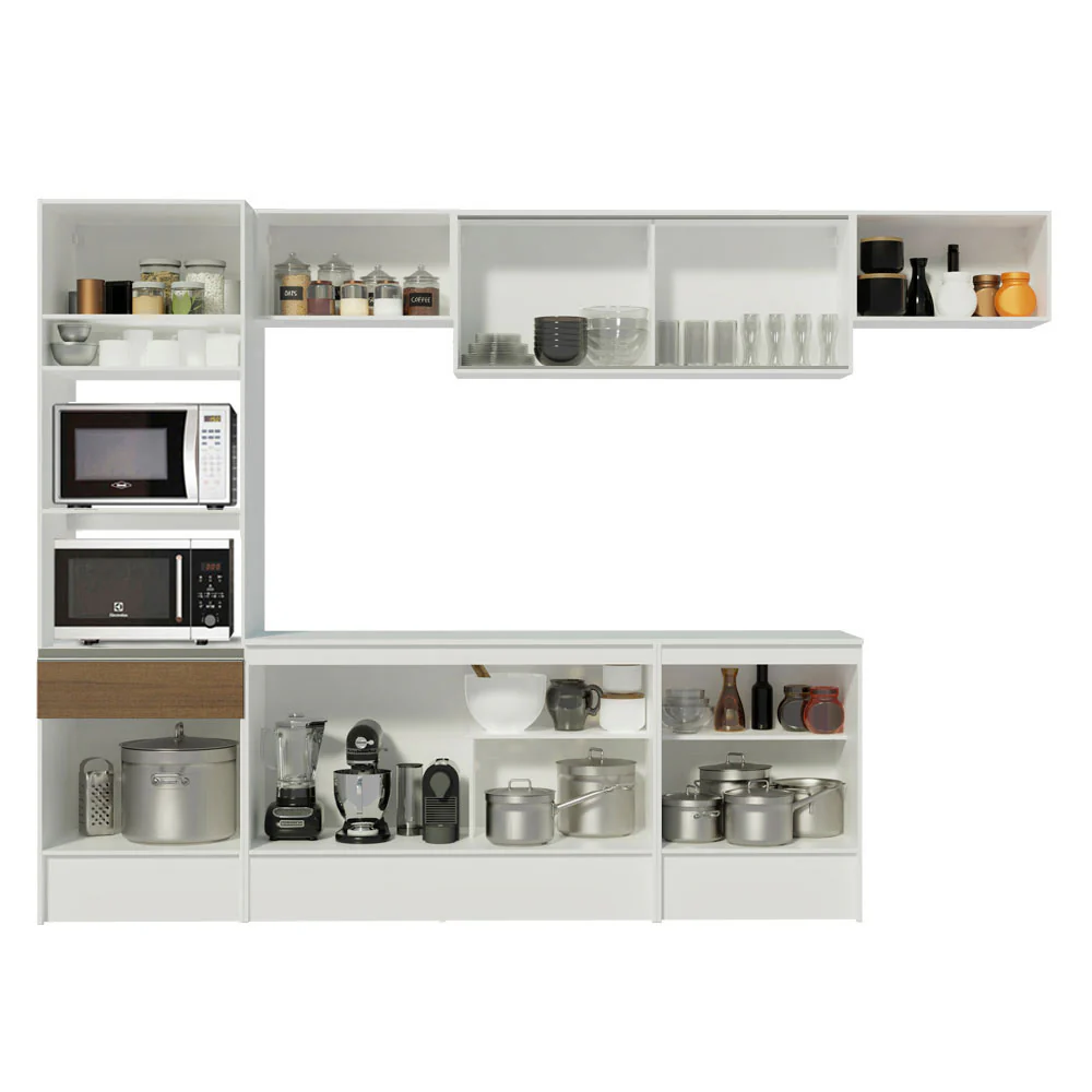 Armário de Cozinha Completa 300cm Branco/Rustic Topazio Madesa 01 - Image 5