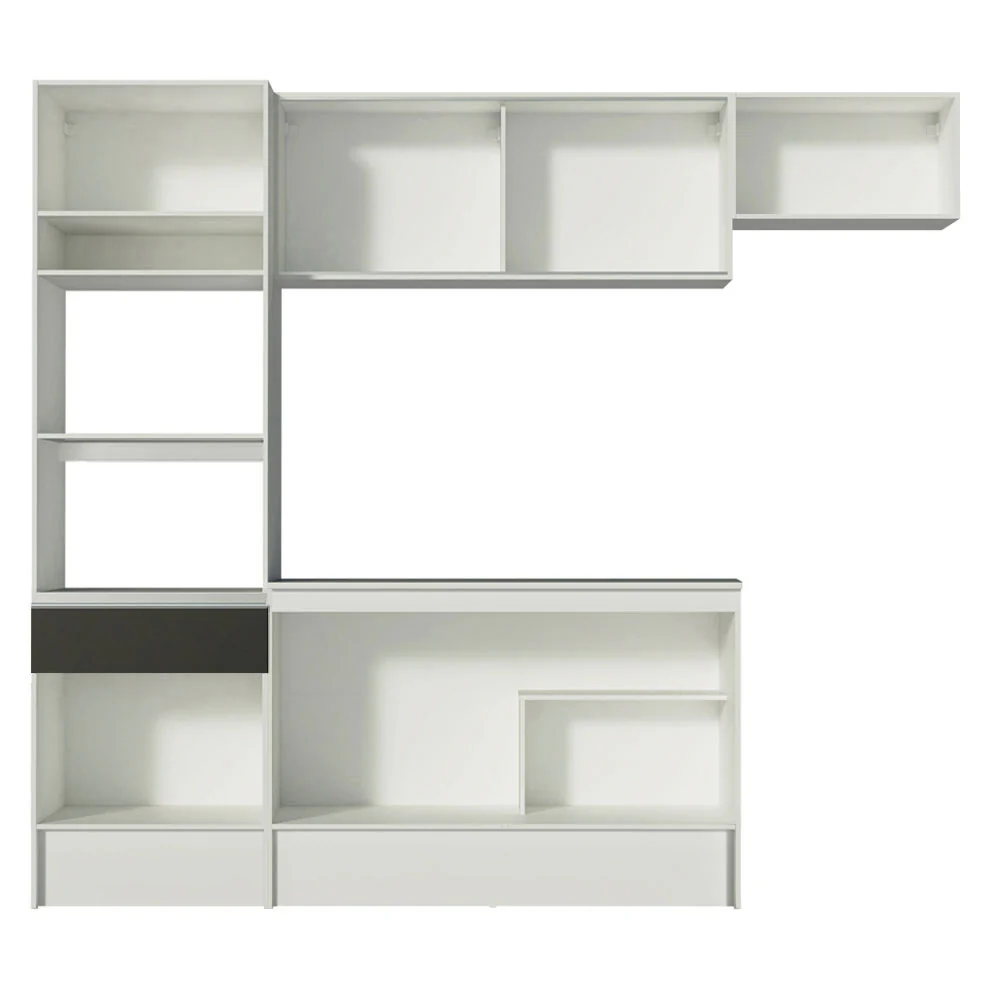 Armário de Cozinha Completa 240cm Branco/Preto/Branco Topazio Madesa 01 - Image 11