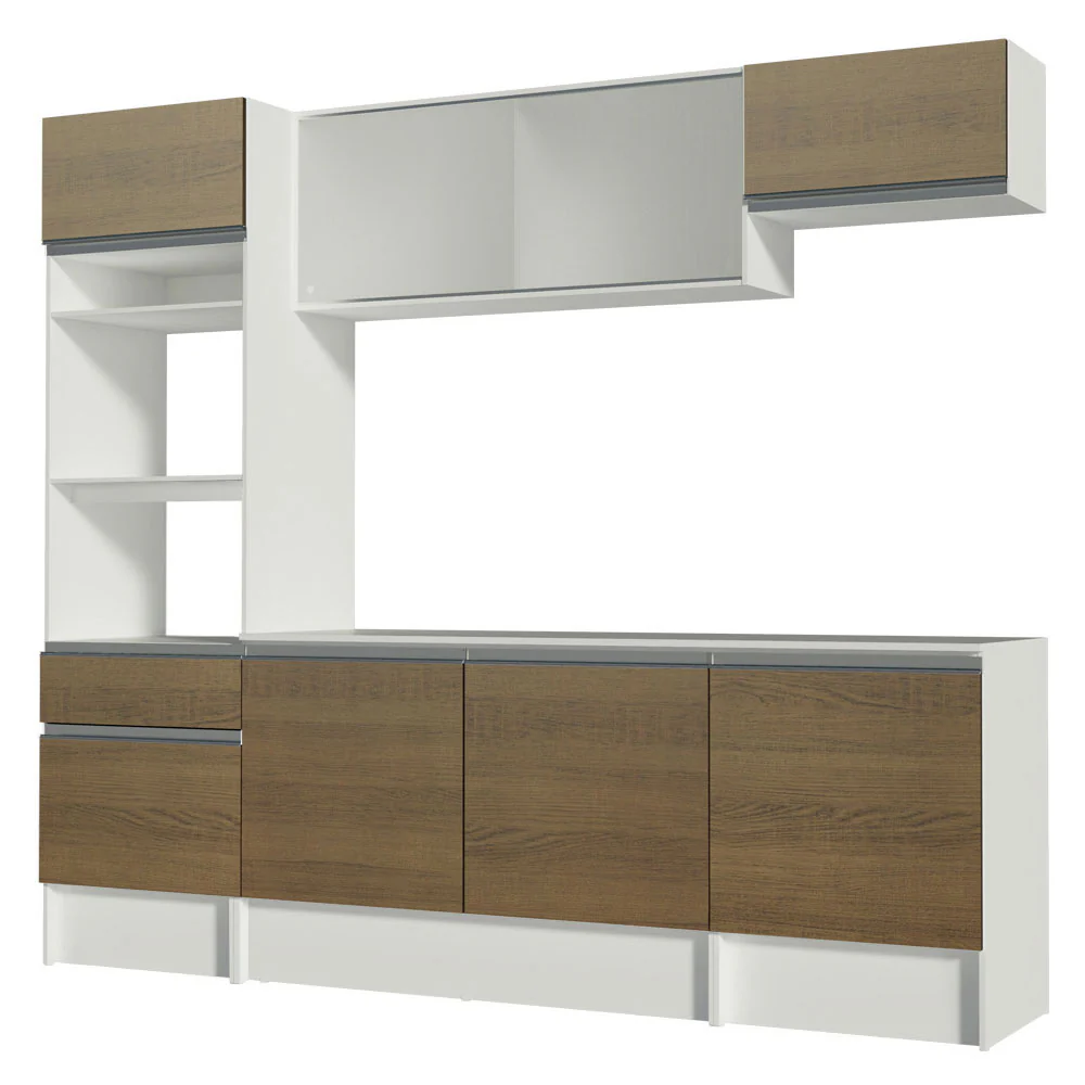 Armário de Cozinha Completa 240cm Branco/Rustic Topazio Madesa - Image 10