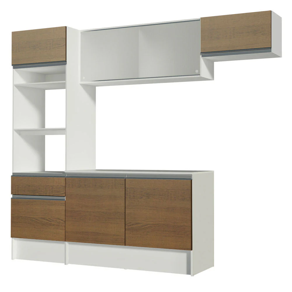 Armário de Cozinha Completa 240cm Branco/Rustic Topazio Madesa 01 - Image 10