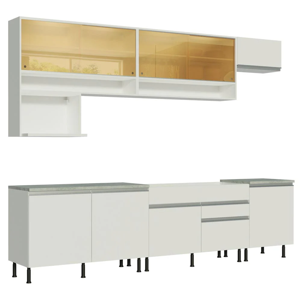 Armário de Cozinha Completa 300cm Branco Verona Madesa 01SR - Image 10