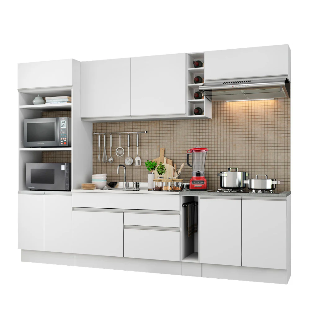 Armário de Cozinha Completa 290cm Branco Vicenza Madesa - Image 2