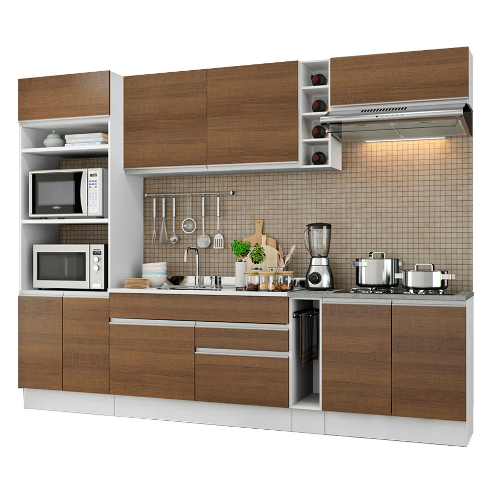 Armário de Cozinha Completa 290cm Branco/Rustic Vicenza Madesa - Image 2