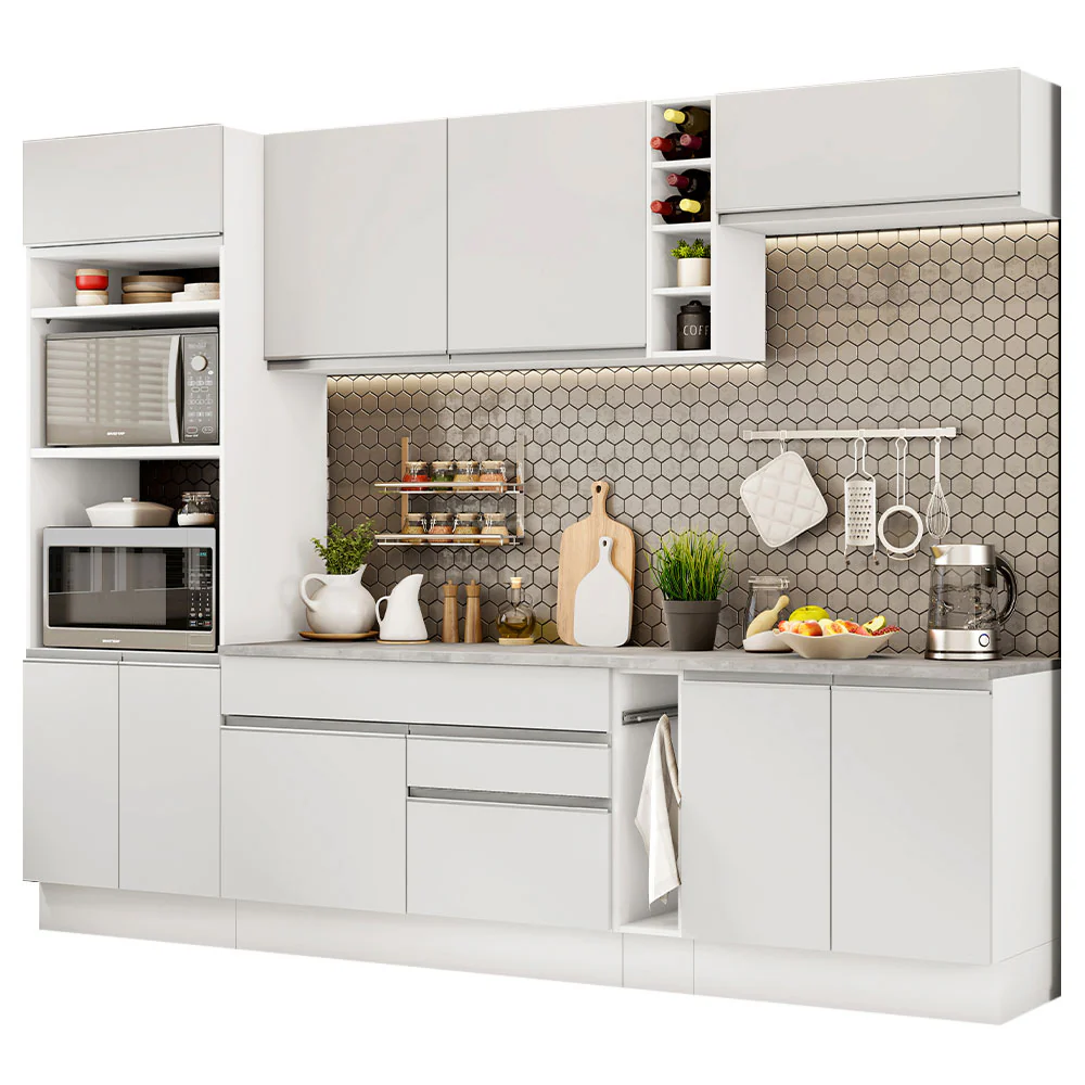 Armário de Cozinha Completa 290cm Branco Vicenza Madesa 12 - Image 2