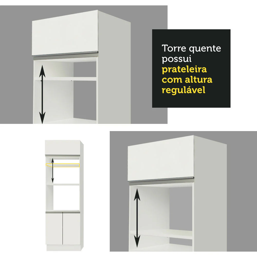 Armário de Cozinha Completa 290cm Branco Vicenza Madesa 12 - Image 9