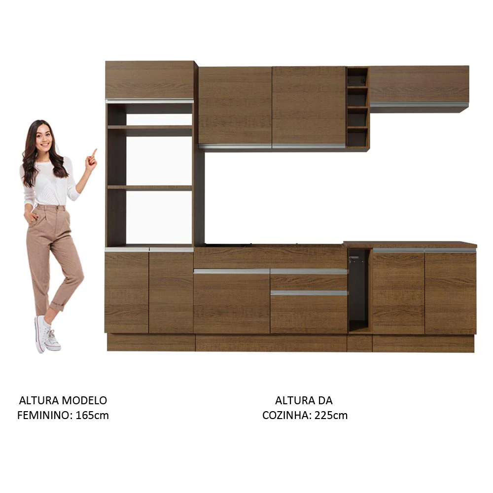Armário de Cozinha Completa 290cm Rustic Vicenza Madesa 12 - Image 5