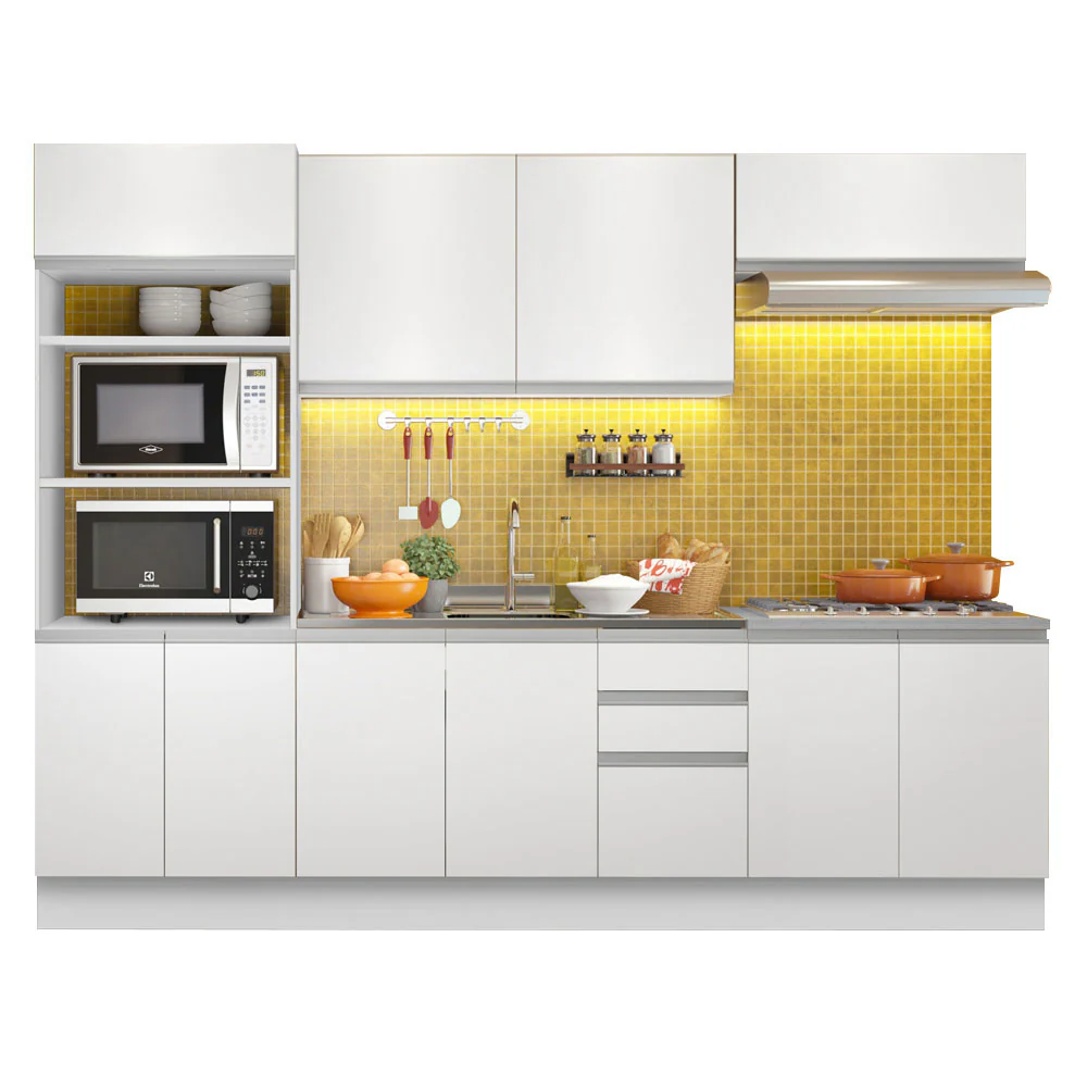 Armário de Cozinha Completa 270cm Branco Viena Madesa 02 - Image 2